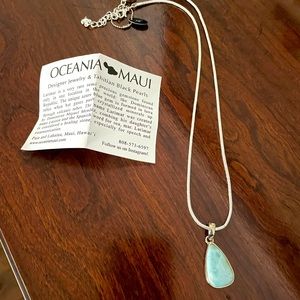 Semi precious stone silver necklace!!